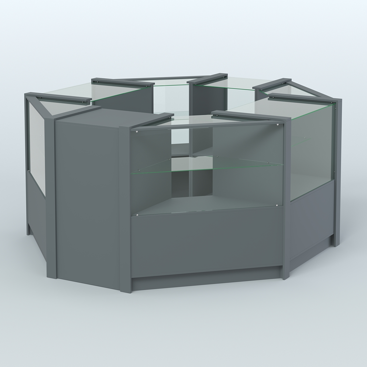 Торговый островок в стиле ЛОФТ восьмиугольный №5 (5,38 кв.м) Темно-Серый