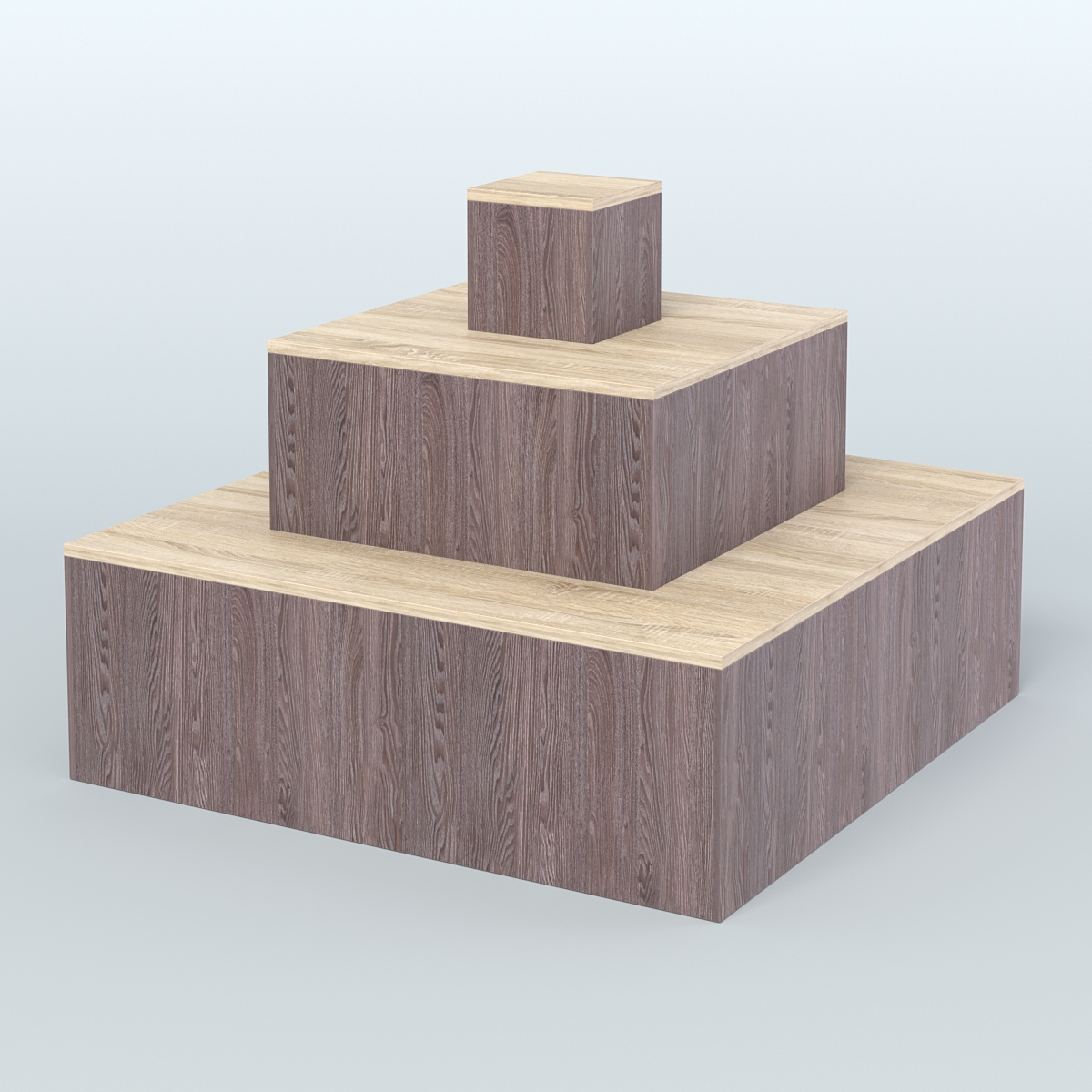 Островок-пирамида квадратный для торговых центров №1 Ясень Анкор темный и Дуб Сонома