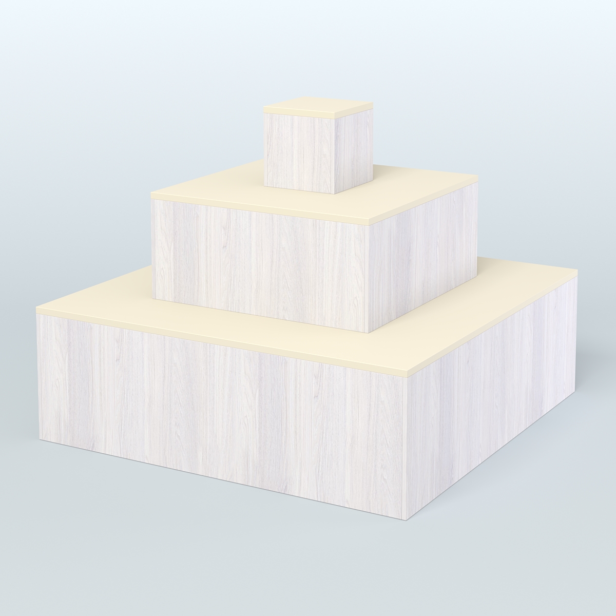 Островок-пирамида квадратный для торговых центров №1 Ясень Анкор светлый и Крем Вайс