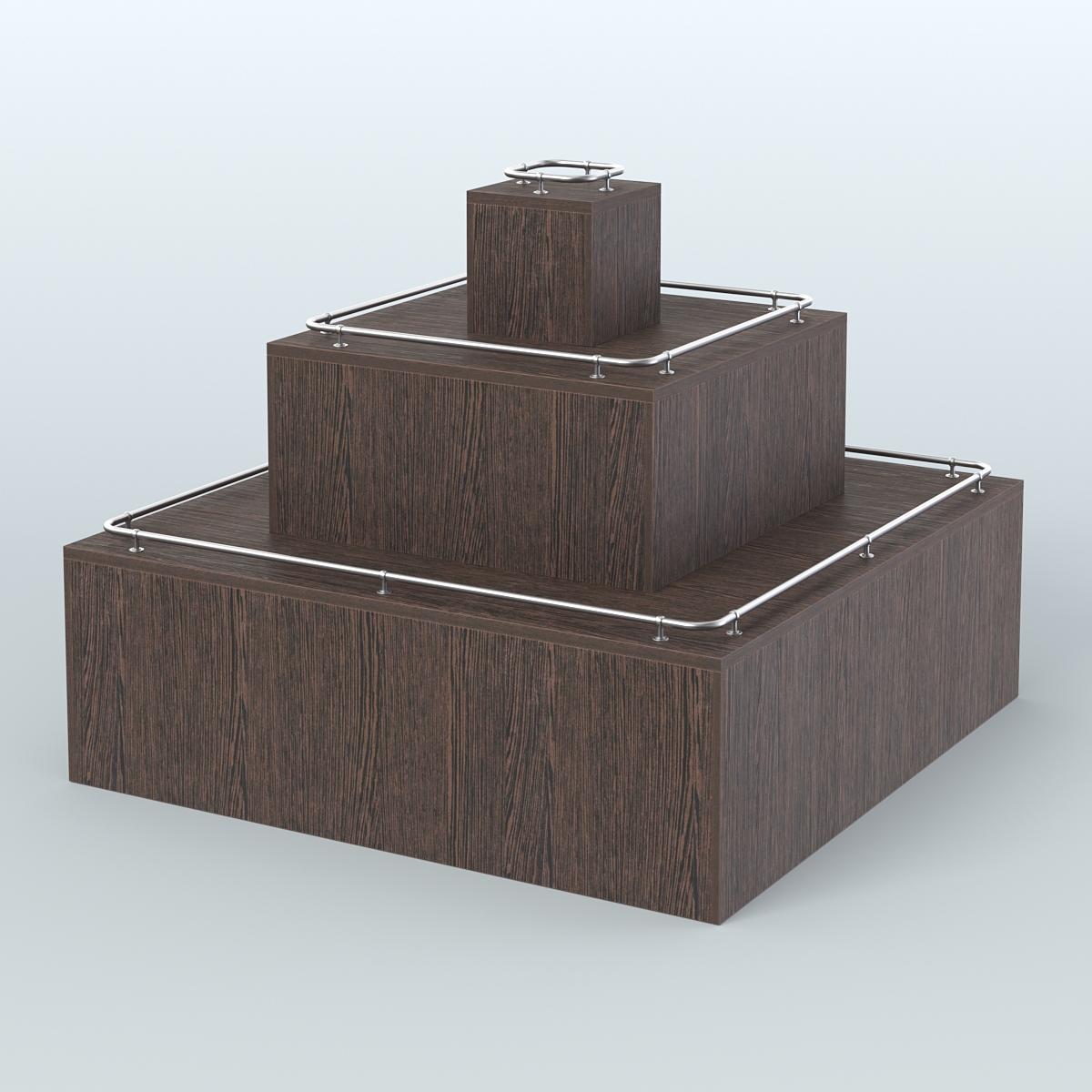 Островок-пирамида с хромирован- ными ограничителями для торговых центров №1-ХО Дуб Венге