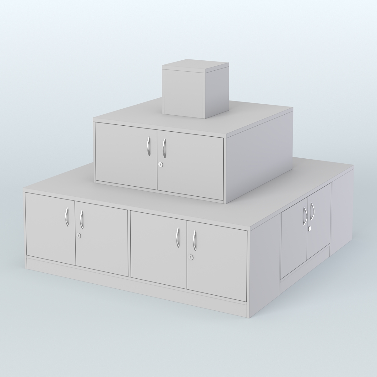 Островок-пирамида с накопителями для торговых центров №2 Серый