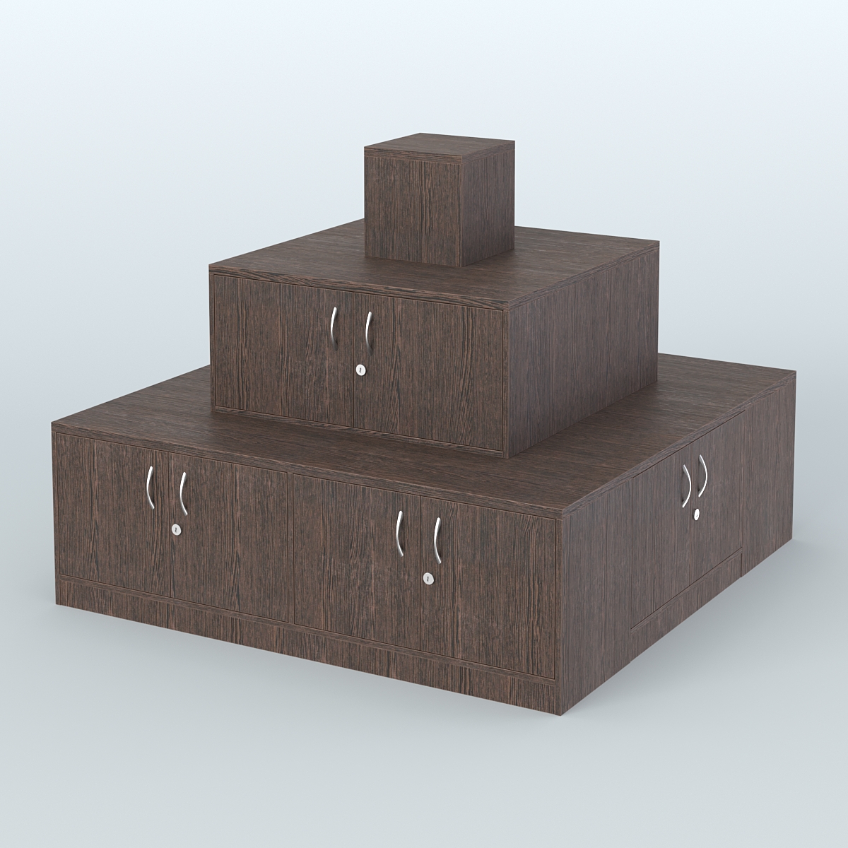 Островок-пирамида с накопителями для торговых центров №2 Дуб Венге