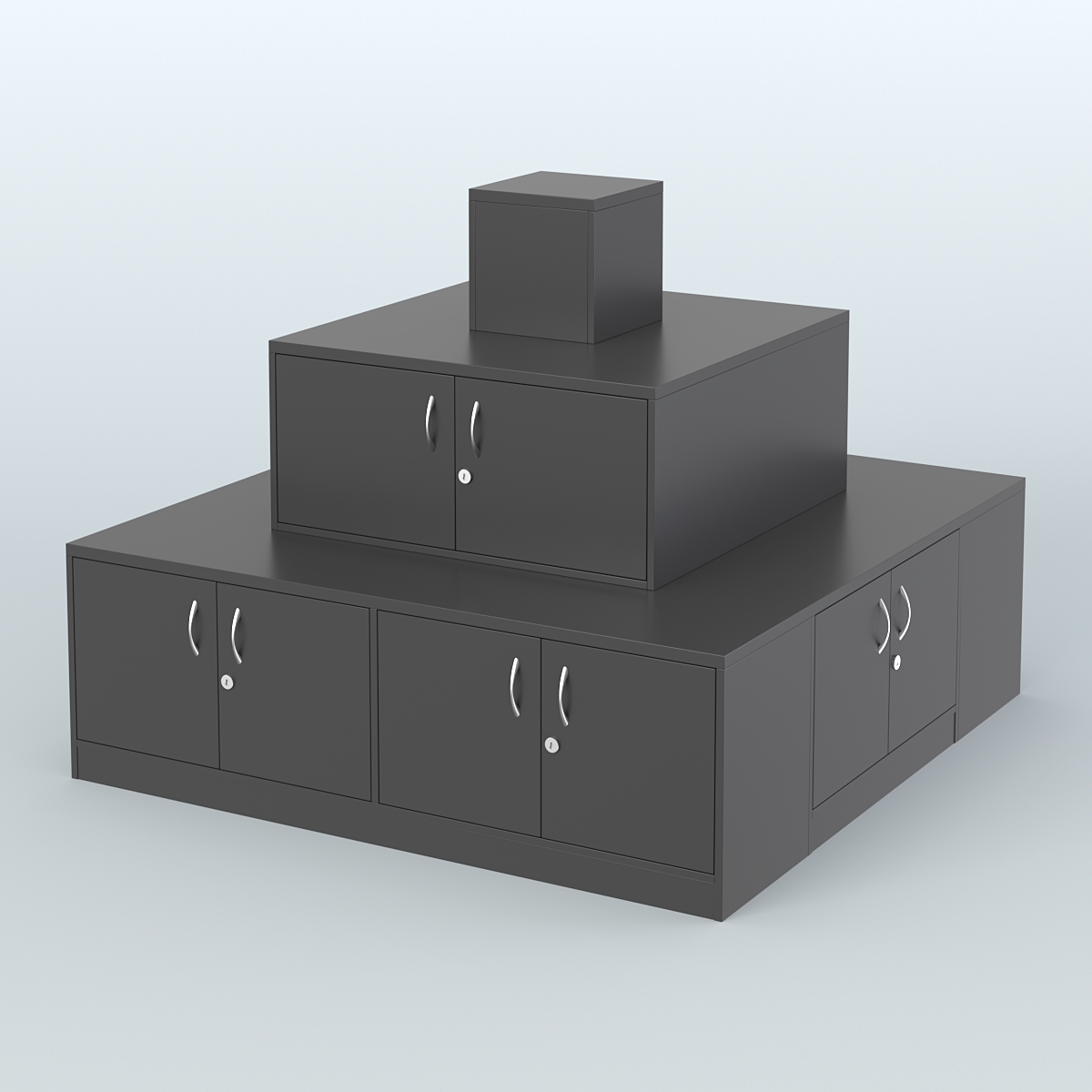 Островок-пирамида с накопителями для торговых центров №2 Черный