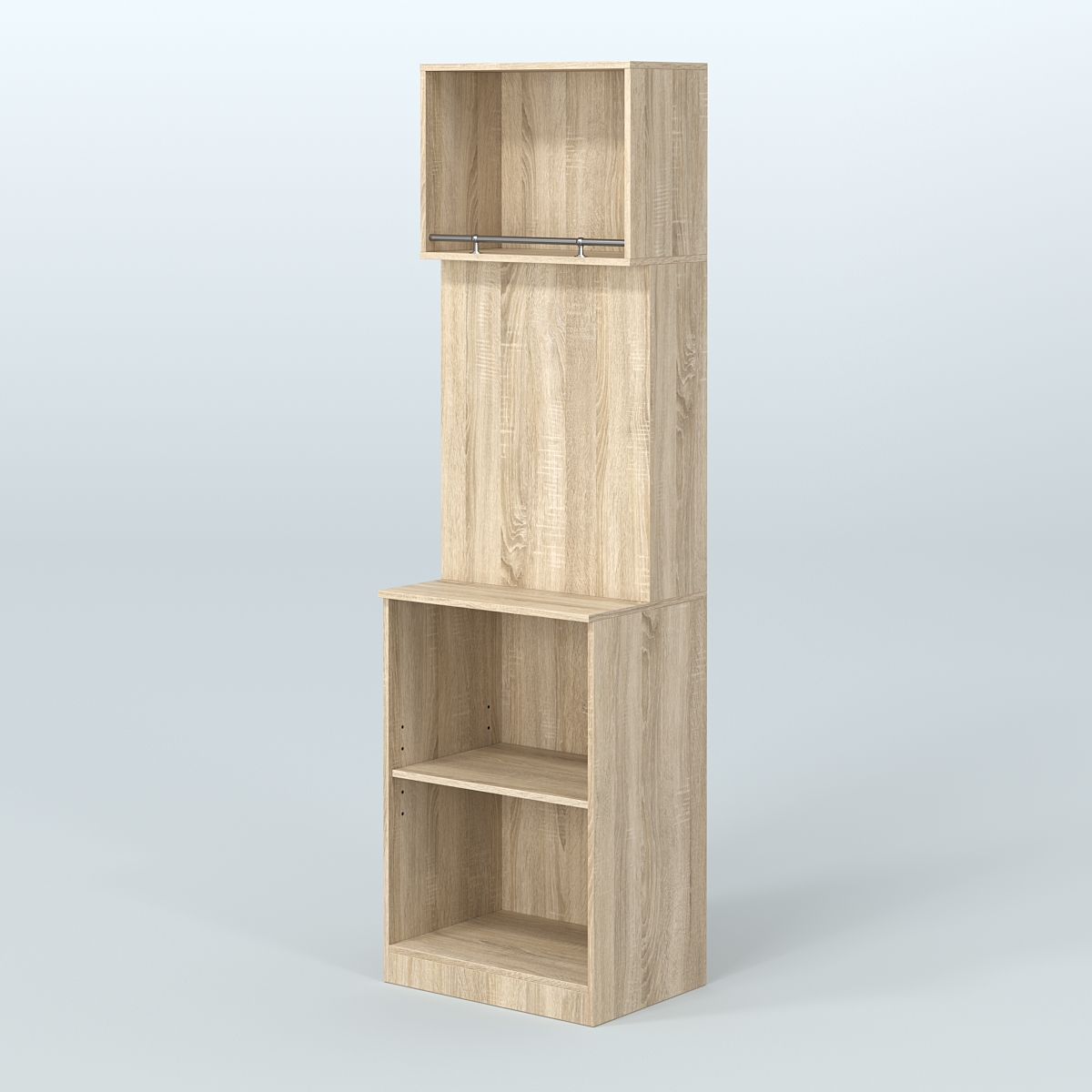 Специализи- рованный узкий стеллаж из ДСП под врезные краны для магазина разливного пива и рыбы BEER&FISH-СПД-01-600 Дуб сонома