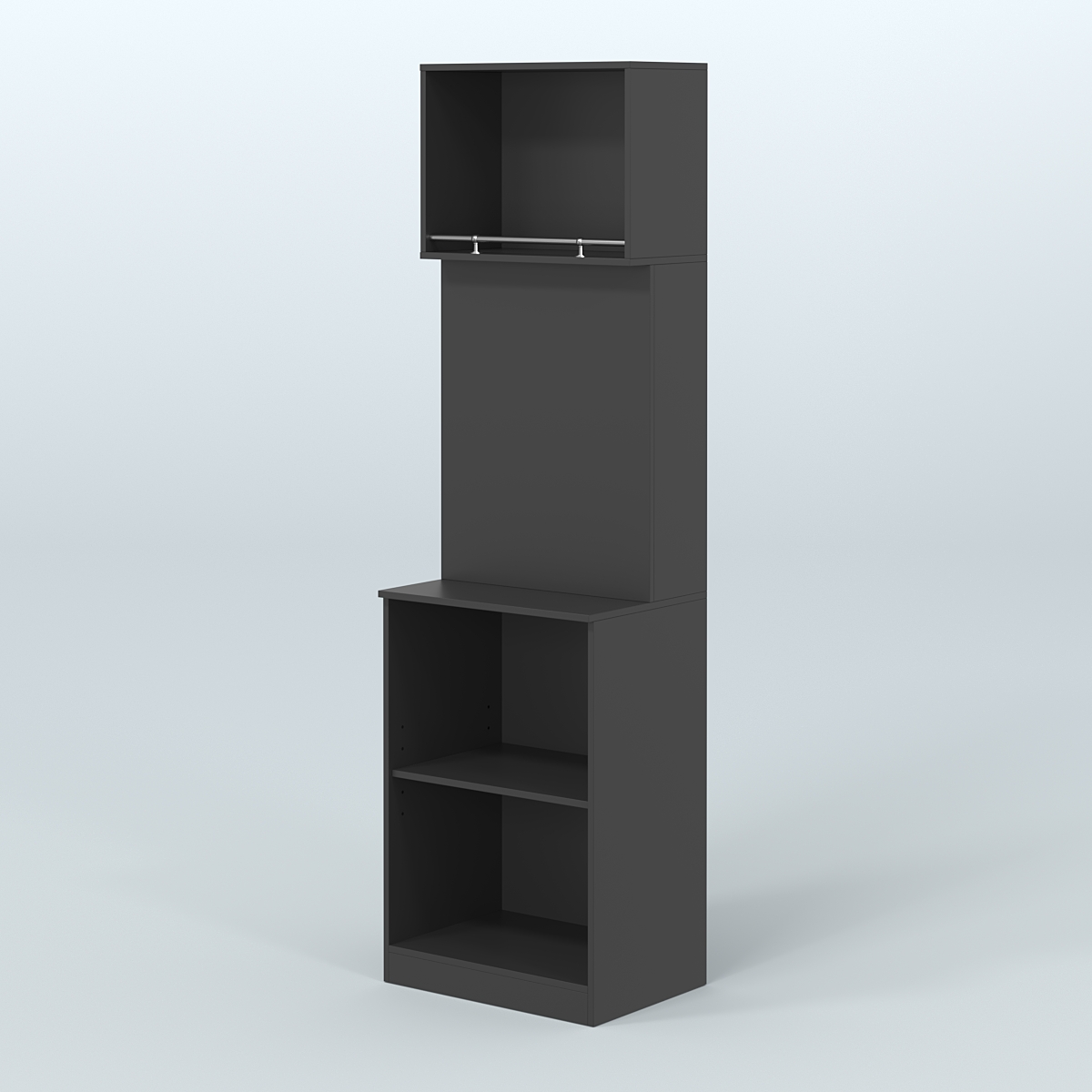 Специализи- рованный узкий стеллаж из ДСП под врезные краны для магазина разливного пива и рыбы BEER&FISH-СПД-01-600 Черный