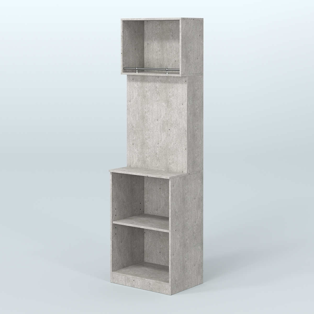 Специализи- рованный узкий стеллаж из ДСП под врезные краны для магазина разливного пива и рыбы BEER&FISH-СПД-01-600 Метрополитан Грей