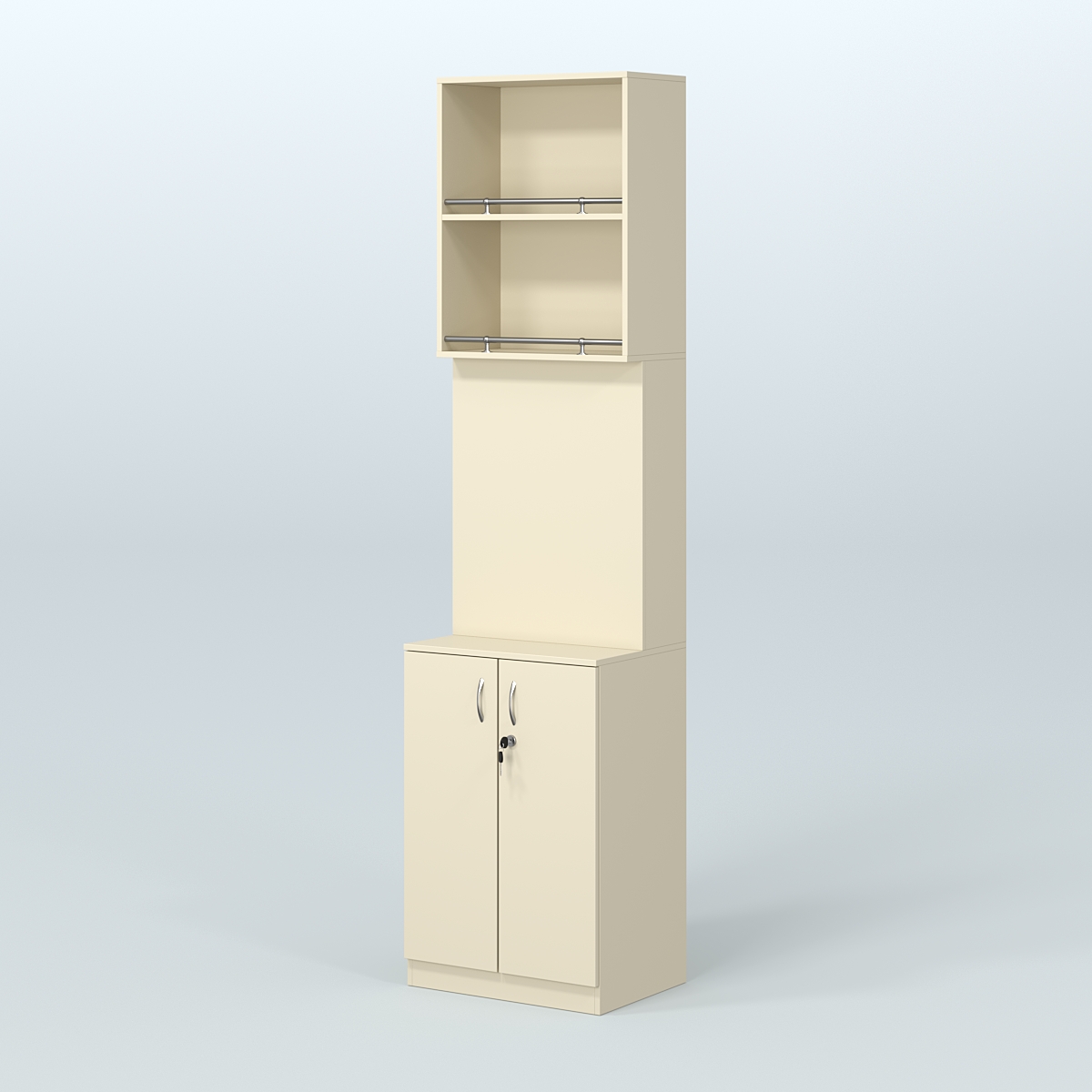 Специализи- рованный стеллаж из ДСП с панелью под врезные краны для магазина разливного пива и рыбы BEER&FISH-СПД-04-600 Крем Вайс