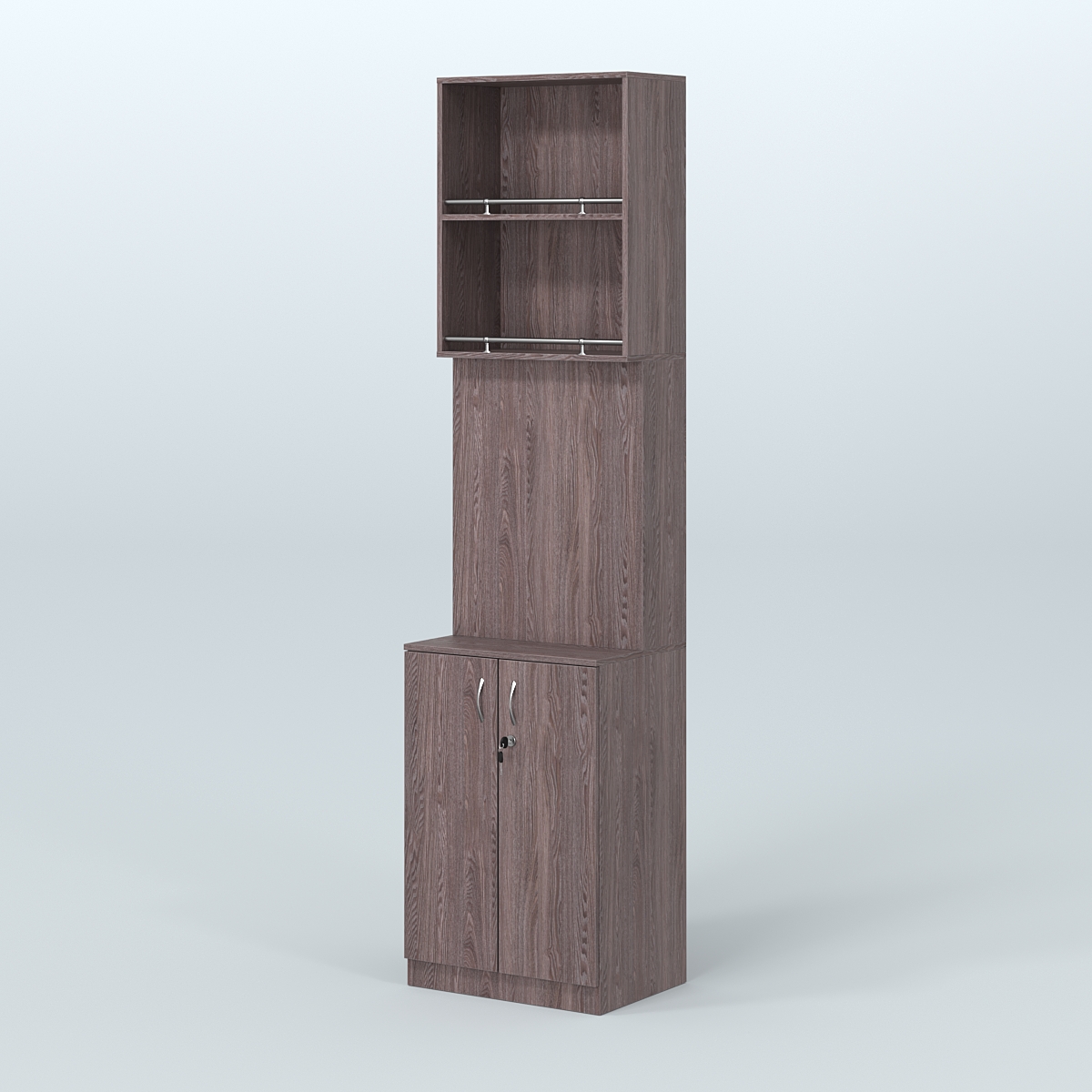 Специализи- рованный стеллаж из ДСП с панелью под врезные краны для магазина разливного пива и рыбы BEER&FISH-СПД-04-600 Ясень Анкор темный