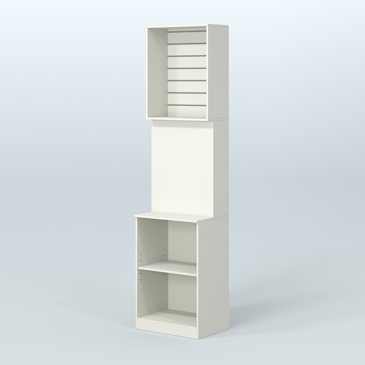 Специализи- рованный стеллаж из ДСП под врезные краны с высокой антресолью для продажи разливного пива и рыбы BEER&FISH-СПД-05 Белый