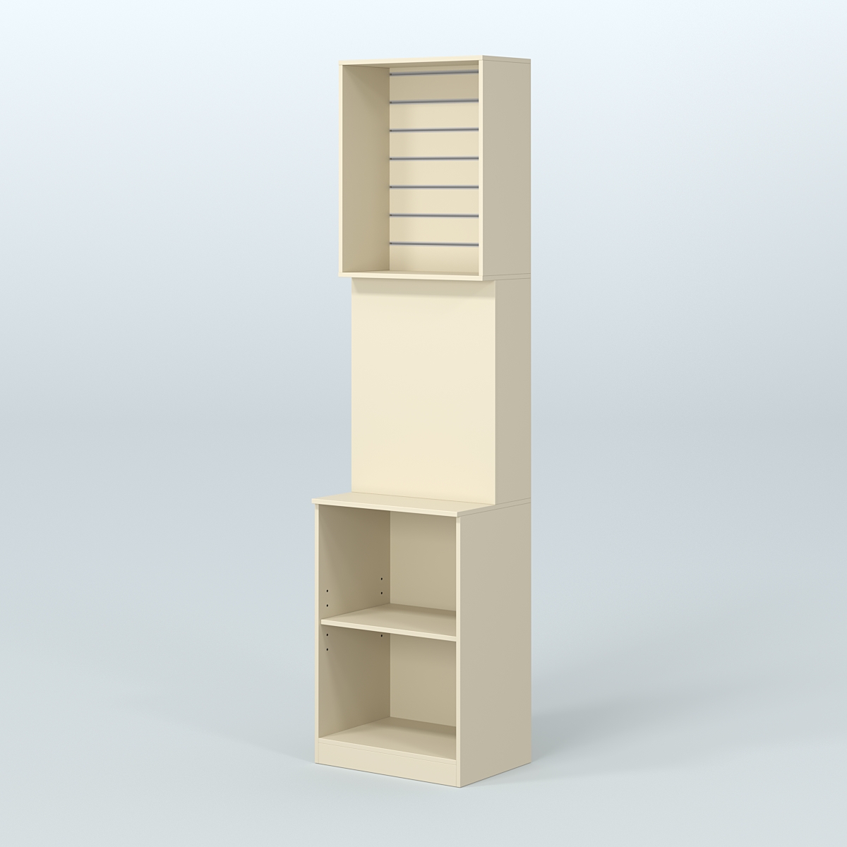 Специализи- рованный стеллаж из ДСП под врезные краны с высокой антресолью для продажи разливного пива и рыбы BEER&FISH-СПД-05 Крем Вайс