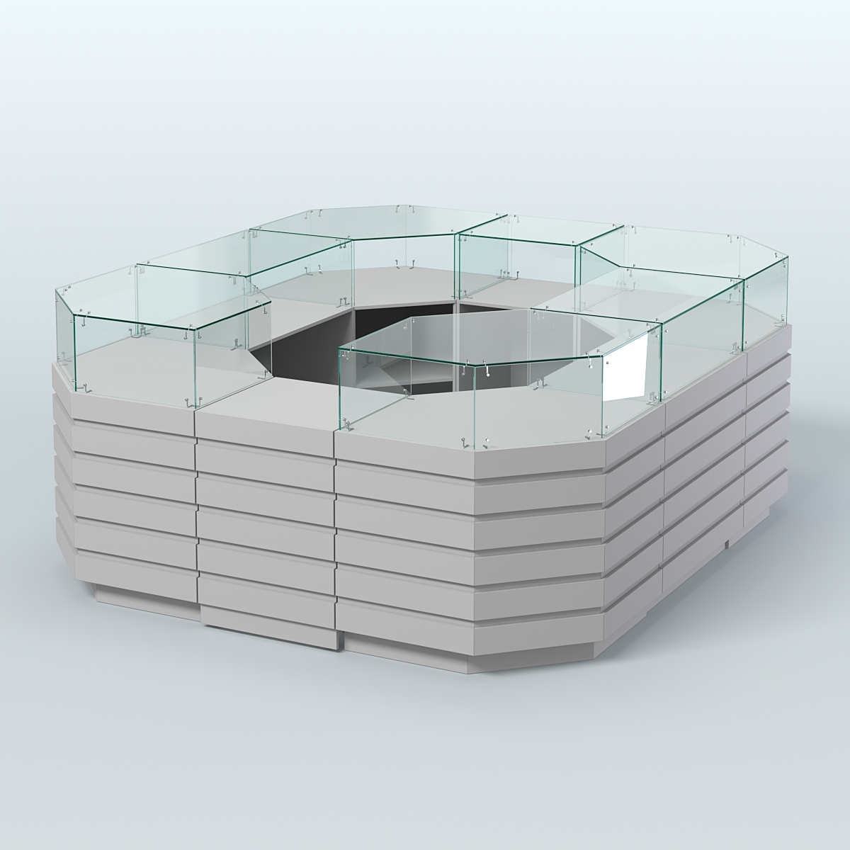 Торговый островок с декоративными накладками №1 равносторонний (6,48 кв.м) Серый