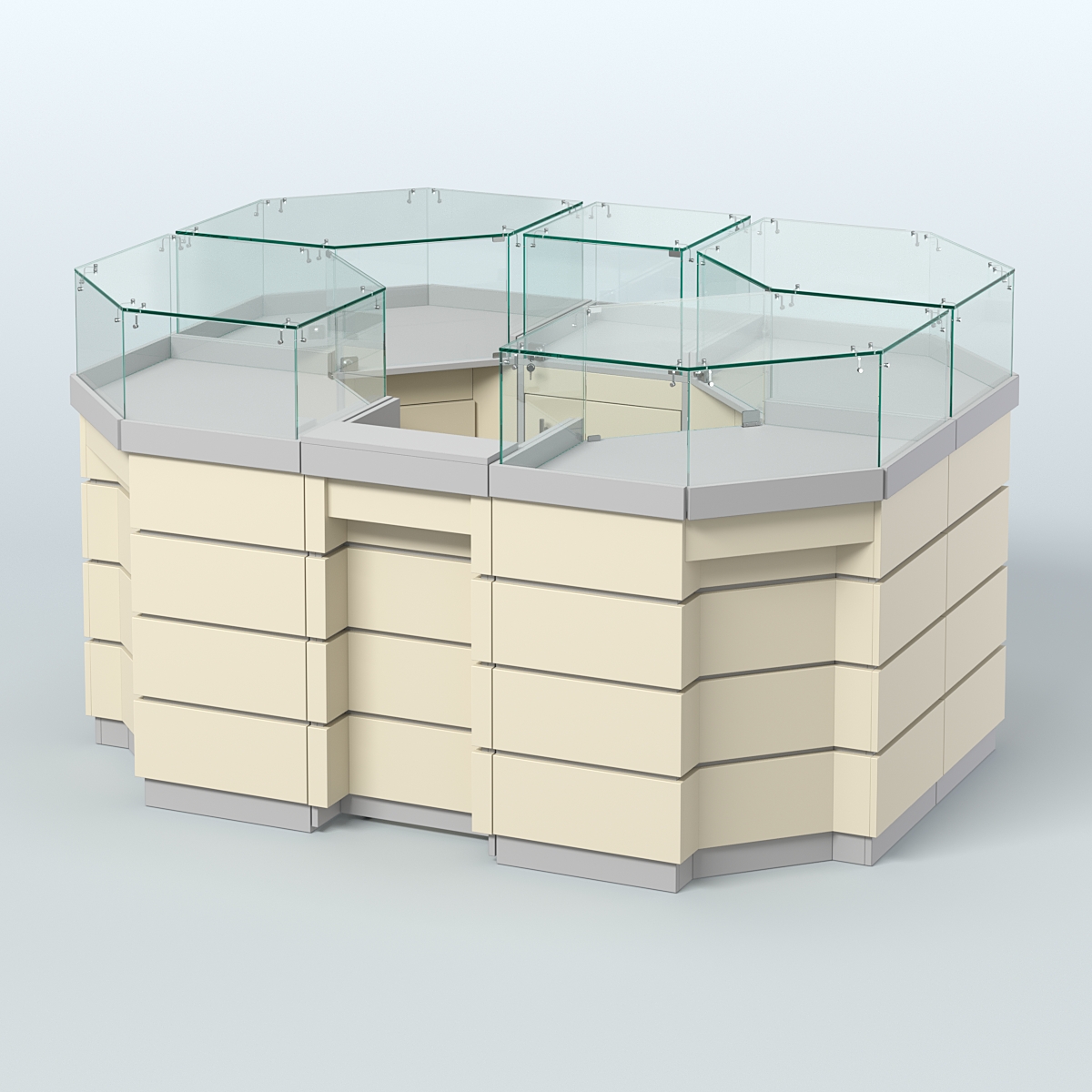 Торговый островок GOLD №1 (3,13 кв.м) Серый + Крем Вайс