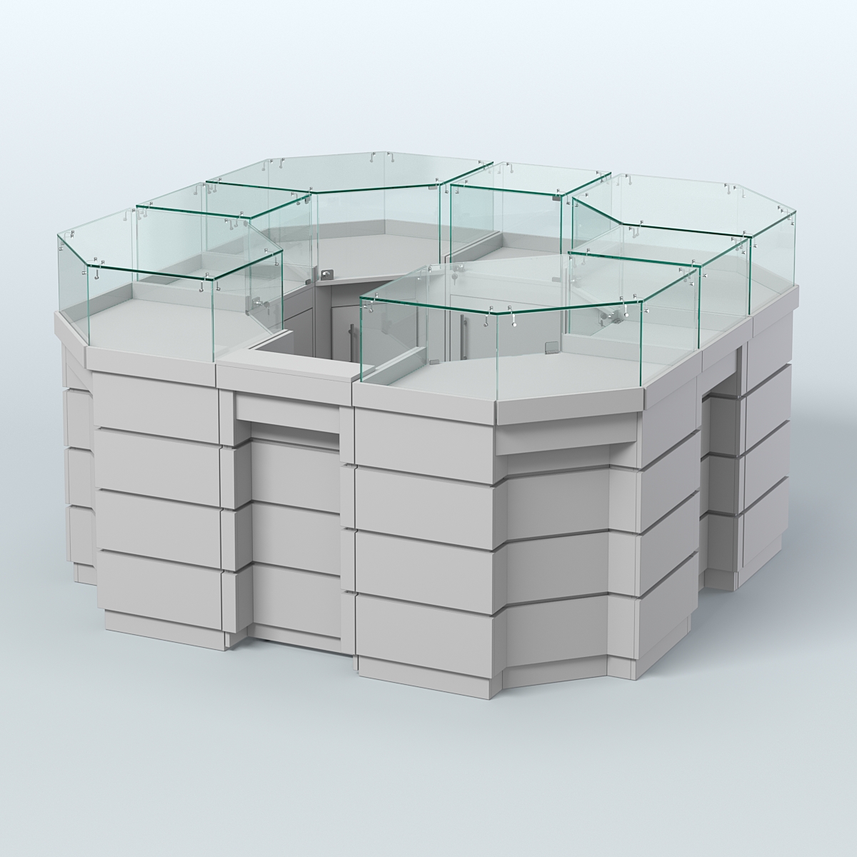 Торговый островок GOLD №2 восьмиугольный (4,04 кв.м) Серый