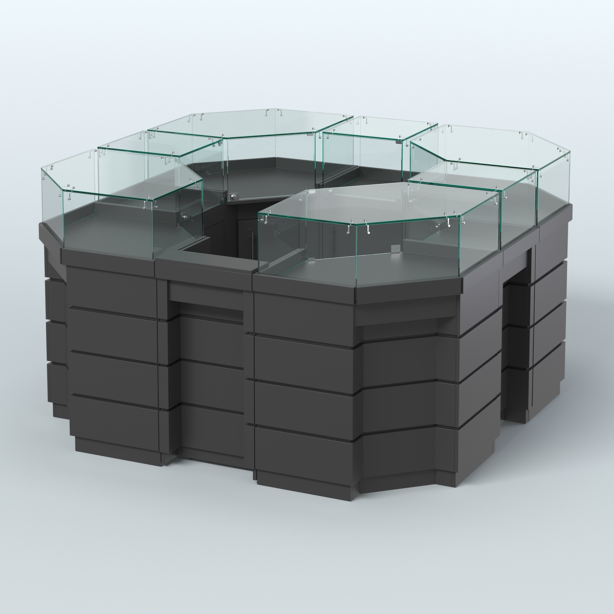 Торговый островок GOLD №2 восьмиугольный (4,04 кв.м) Черный