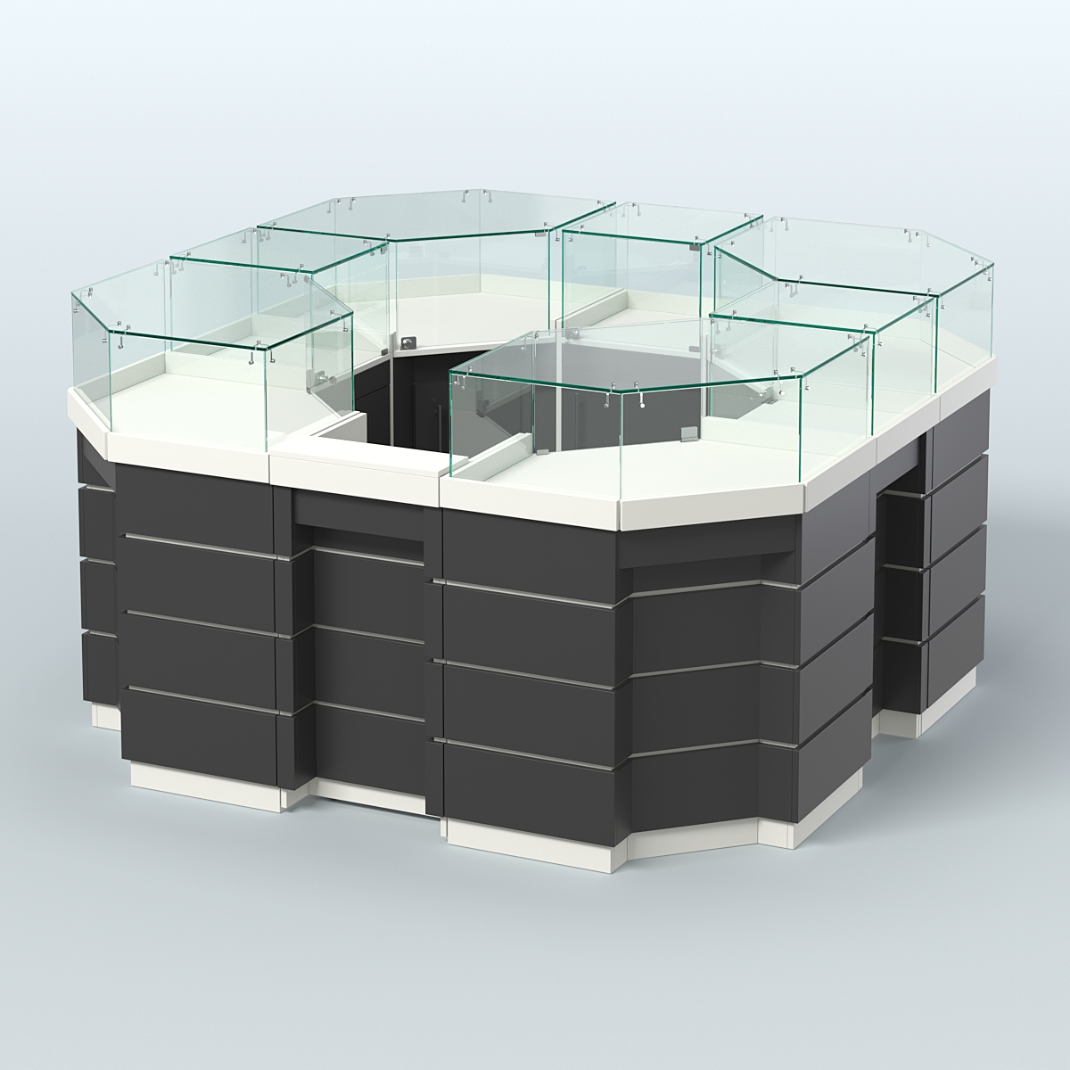 Торговый островок GOLD №2 восьмиугольный (4,04 кв.м) Белый и Черный