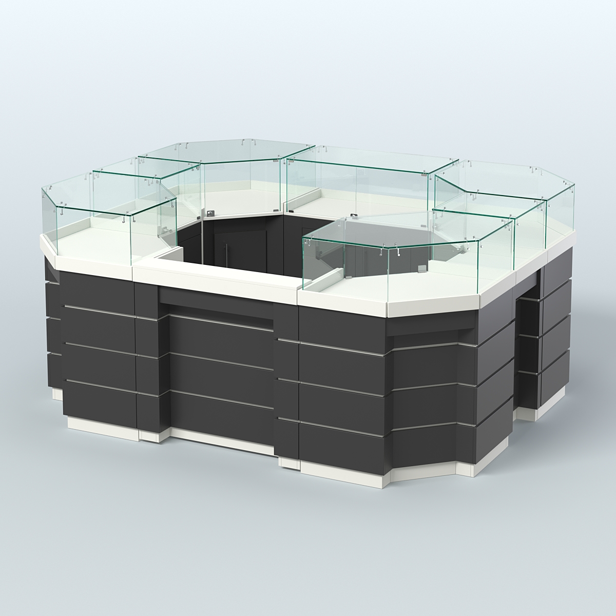 Торговый островок GOLD №3 (4,94 кв.м) Белый и Черный