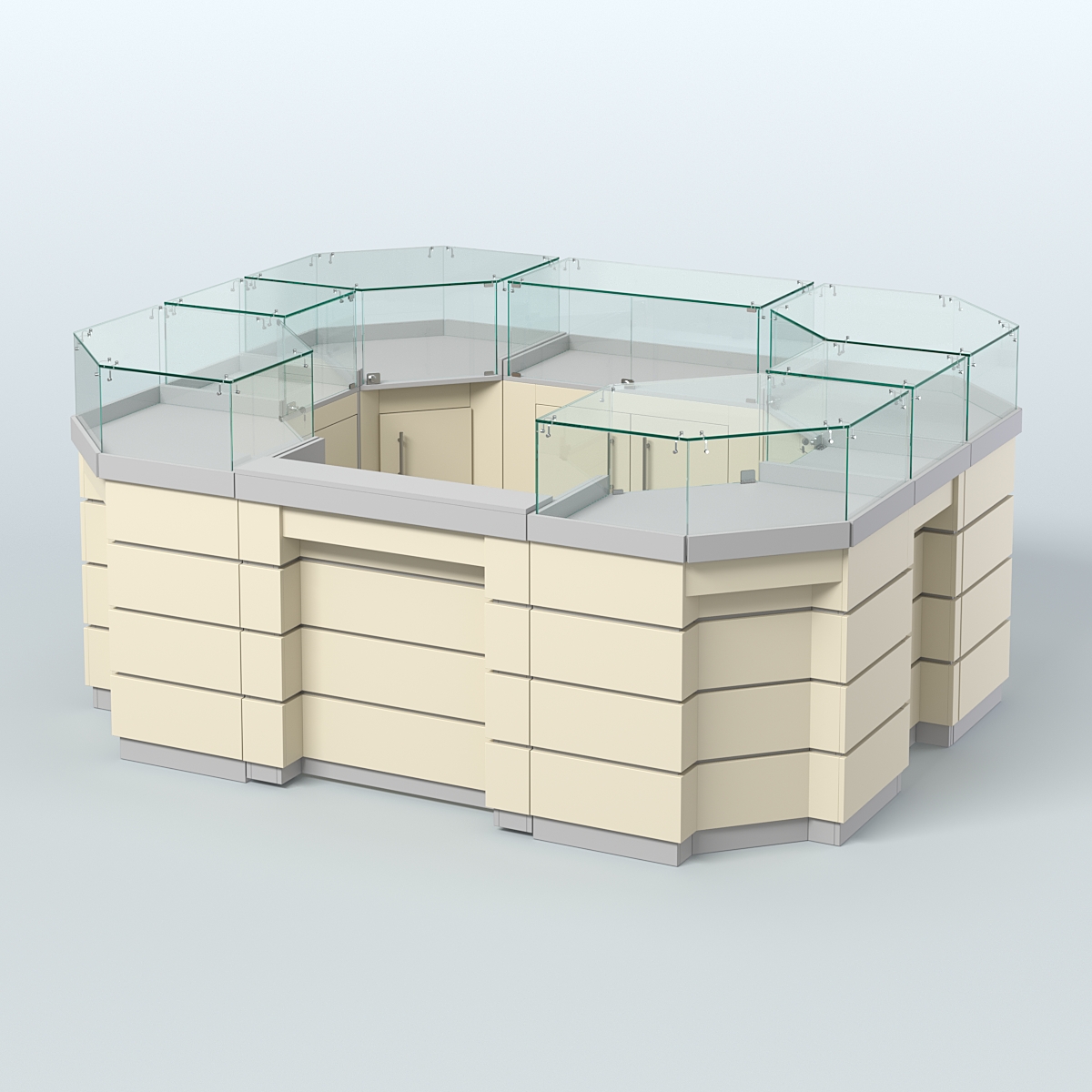 Торговый островок GOLD №3 (4,94 кв.м) Серый + Крем Вайс