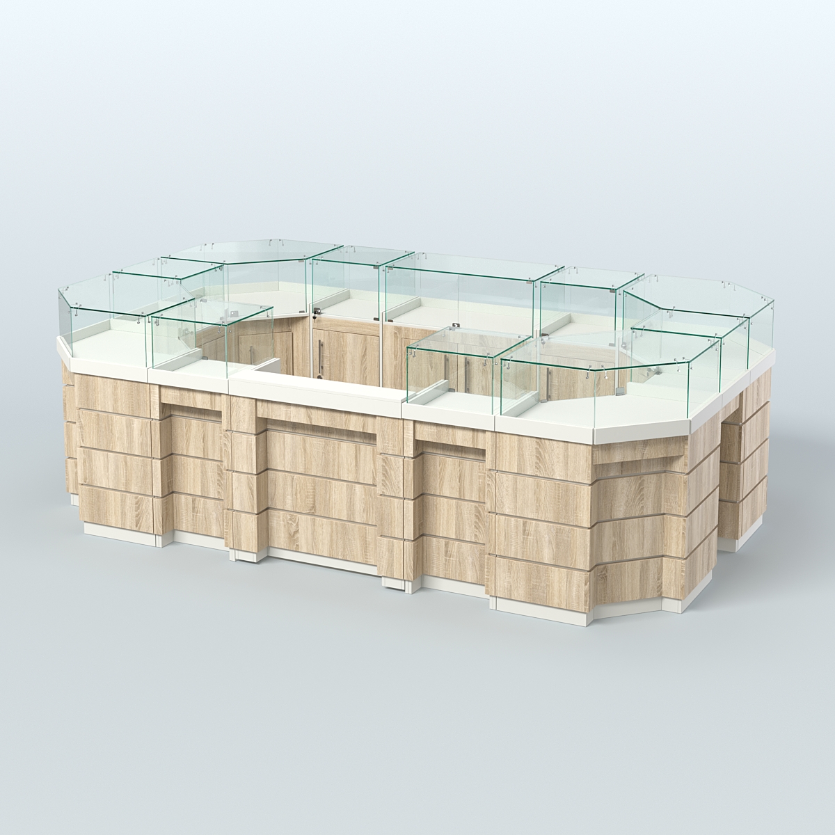 Торговый островок GOLD №4 (6,75 кв.м) Белый + Дуб Сонома