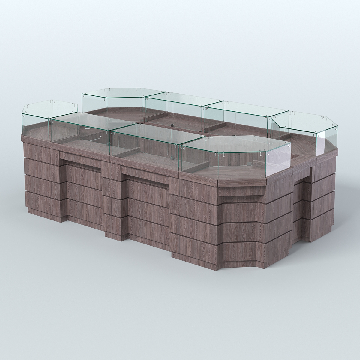 Торговый островок GOLD №5 (6,75 кв.м) Ясень Анкор темный