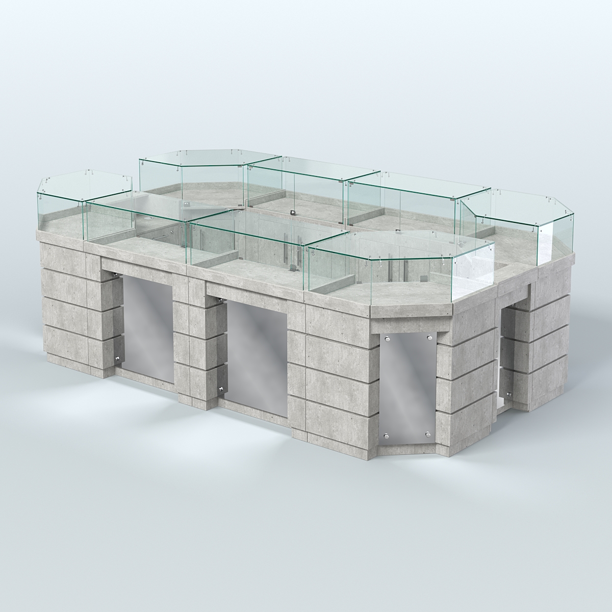 Торговый островок GOLD с зеркальным фасадом №5-1 (6,75 кв.м) Метрополитан Грей