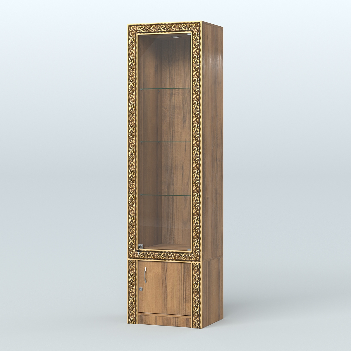 Витрина из ДСП с декором №ВБА-2 Орех