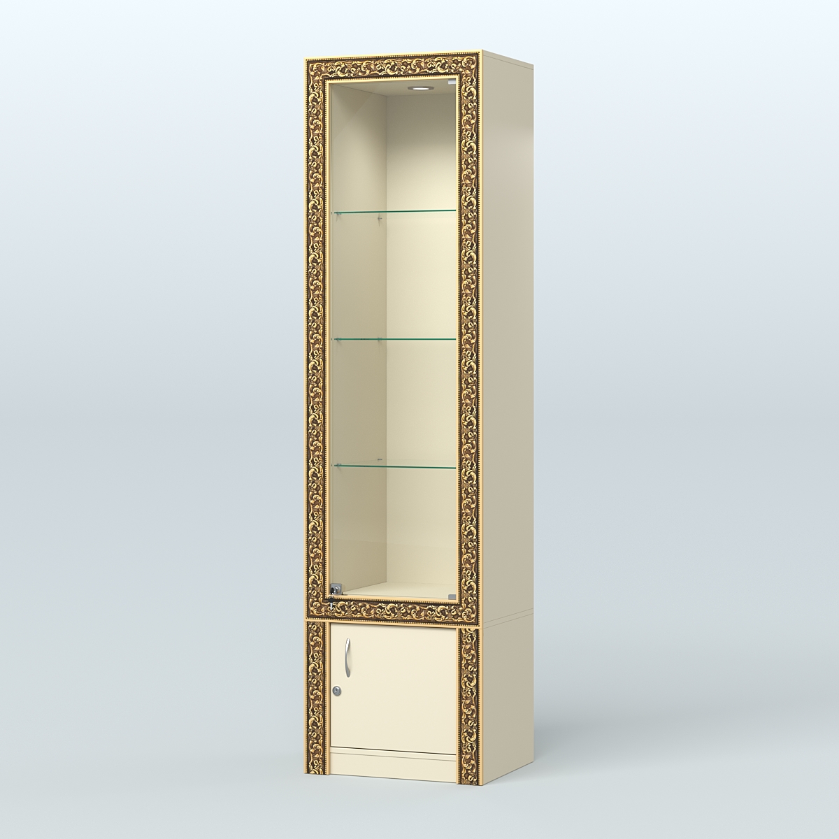 Витрина из ДСП с декором №ВБА-2 Крем Вайс