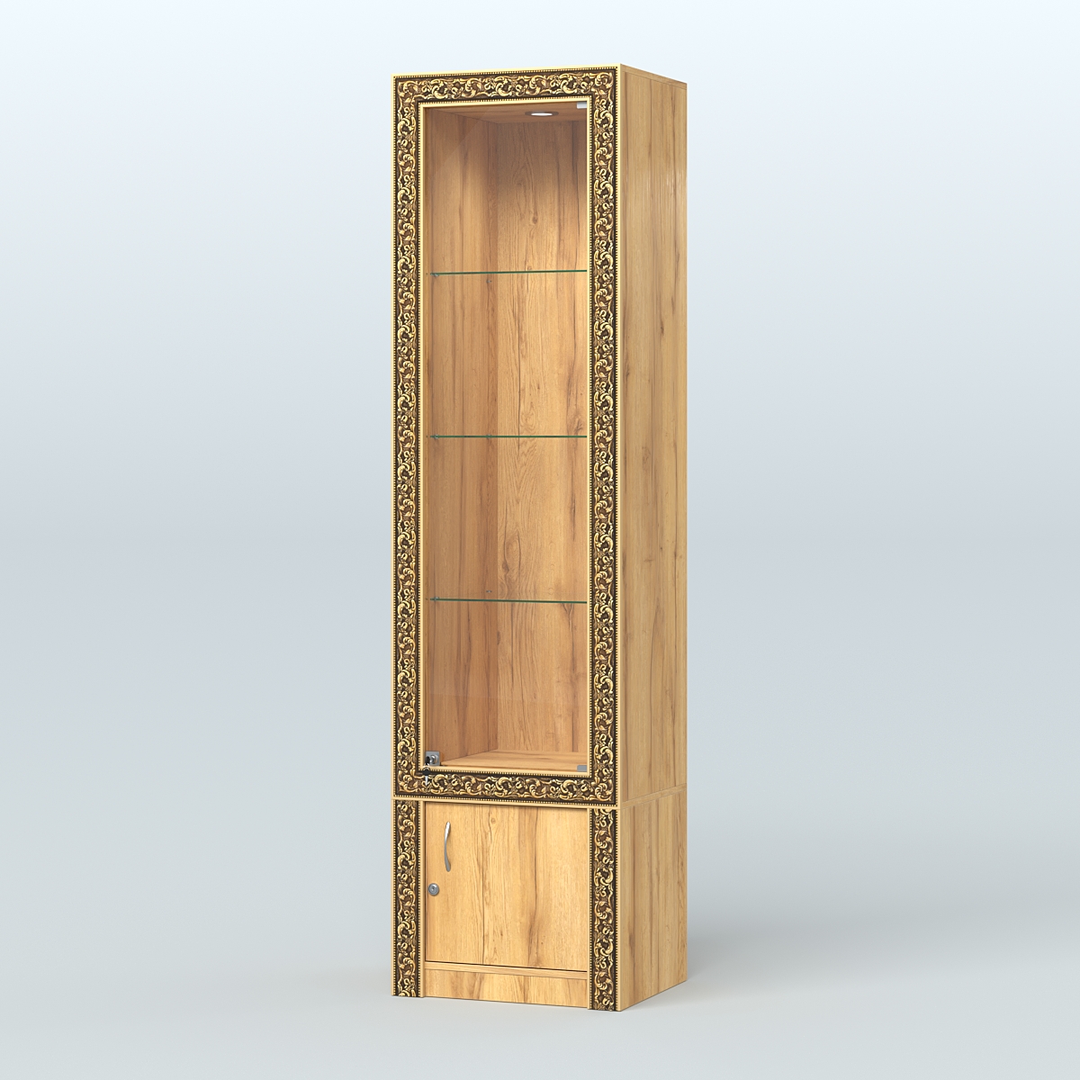 Витрина из ДСП с декором №ВБА-2 Дуб Золотистый