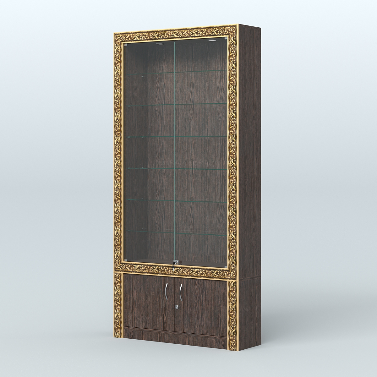 Витрина закрытая с декором №ВБА-31 Дуб Венге