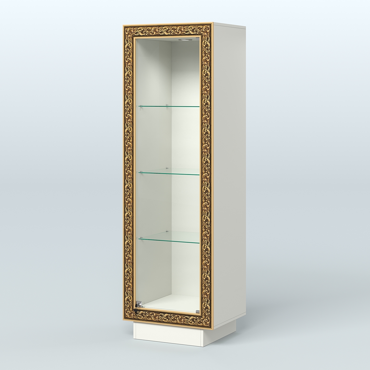 Низкая витрина из ДСП с декором НБА-1 Белый