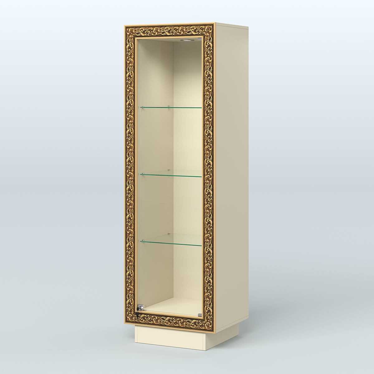 Низкая витрина из ДСП с декором НБА-1 Крем Вайс