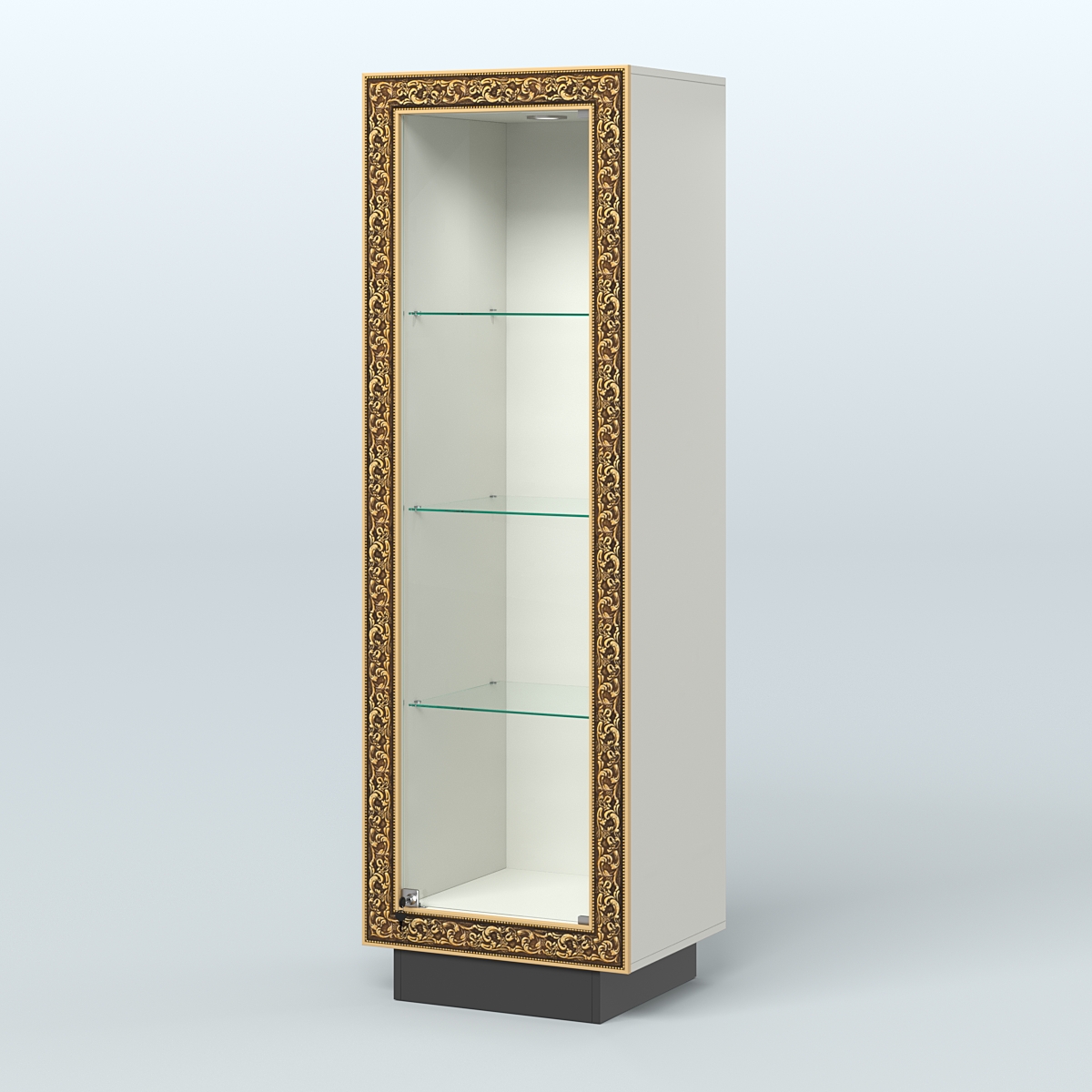 Низкая витрина из ДСП с декором НБА-1 Белый и Черный