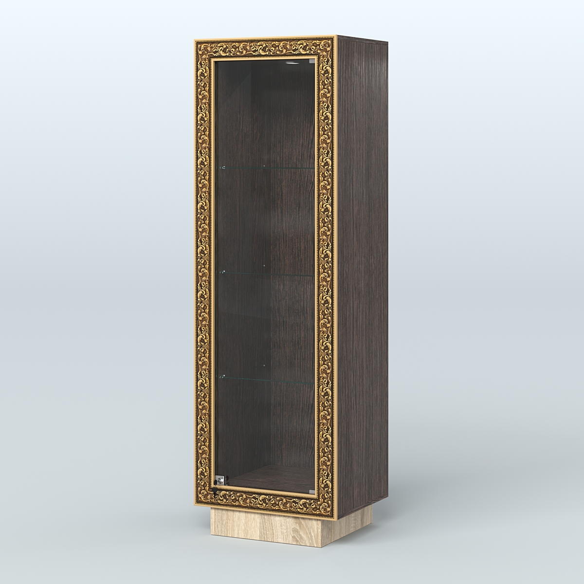 Низкая витрина из ДСП с декором НБА-1 Дуб Венге + Дуб Сонома