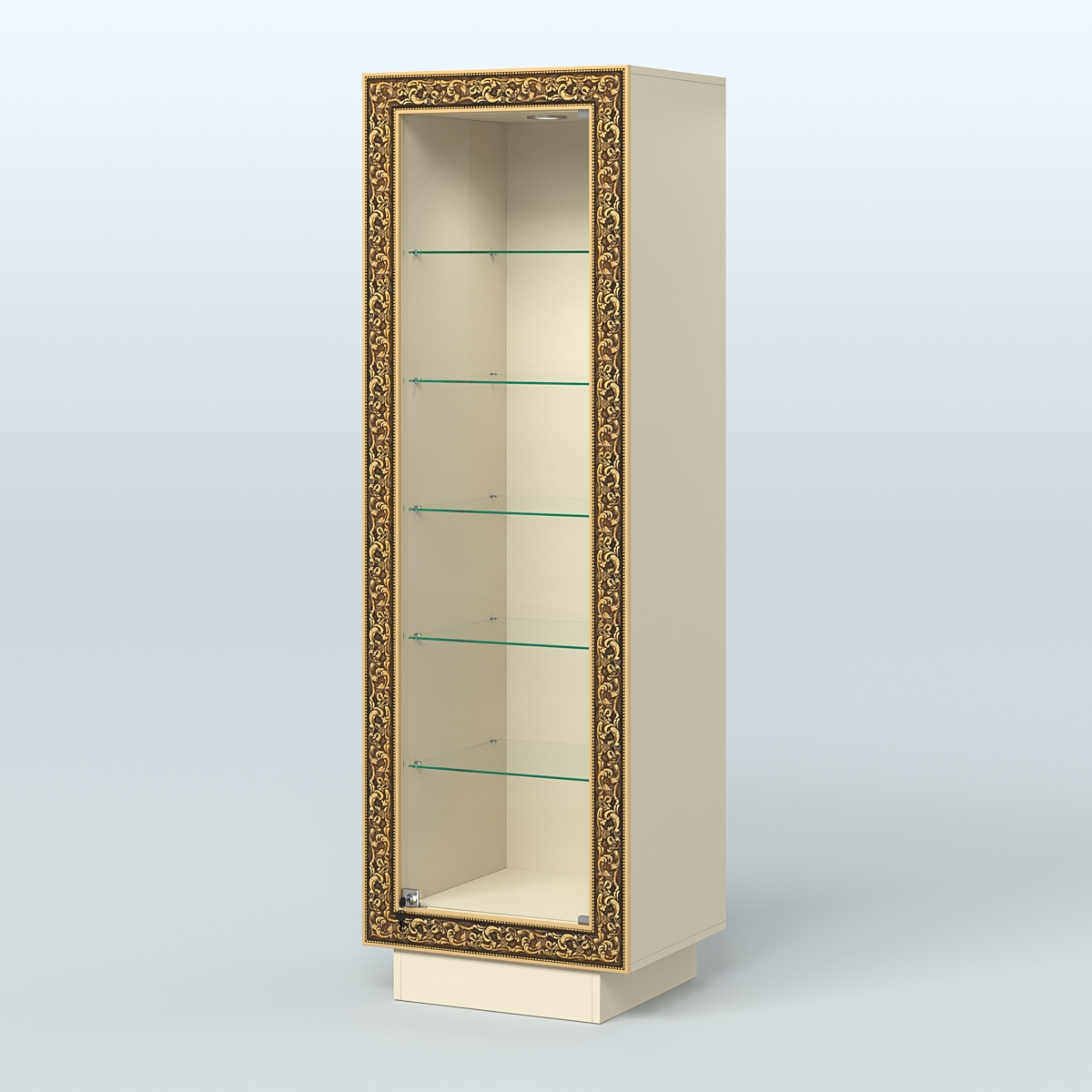 Низкая прямоугольная витрина с декором НБА-501 Крем Вайс