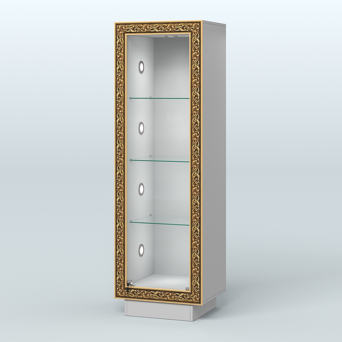 Низкая витрина с декором на цоколе НБА-1С Серый