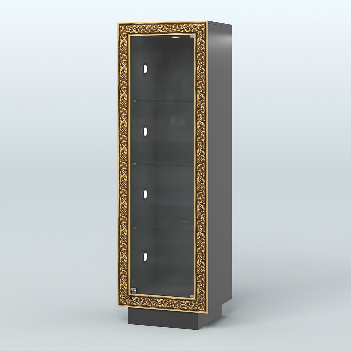 Низкая витрина с декором на цоколе НБА-1С Черный