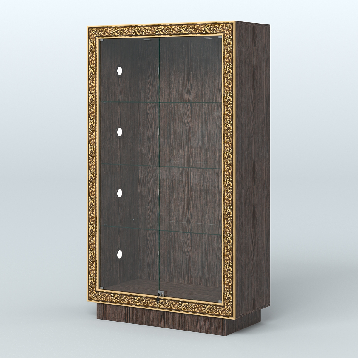 Низкая закрытая витрина с декором НБА-5С Дуб Венге