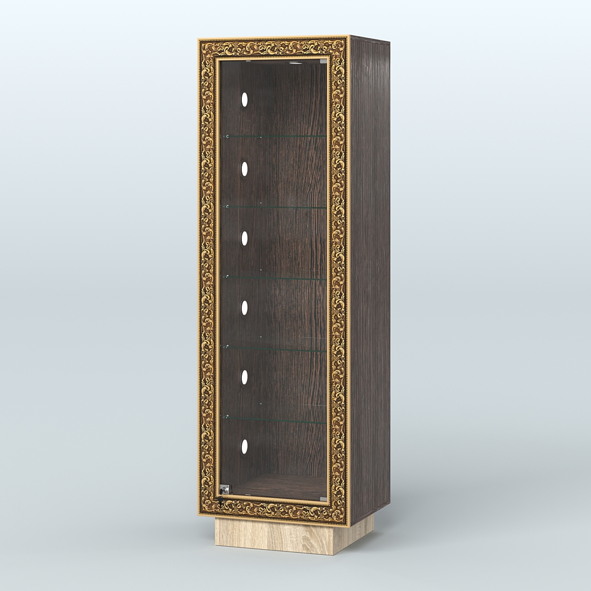 Низкая витрина декорированная НБА-501С Дуб Венге + Дуб Сонома