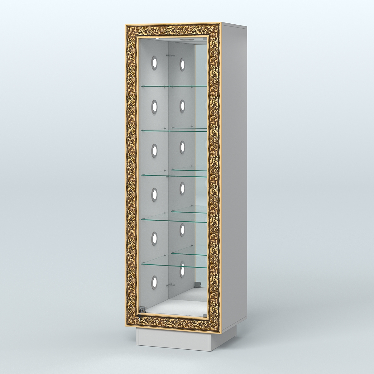 Низкая пристенная витрина с декором НБА-503С Серый