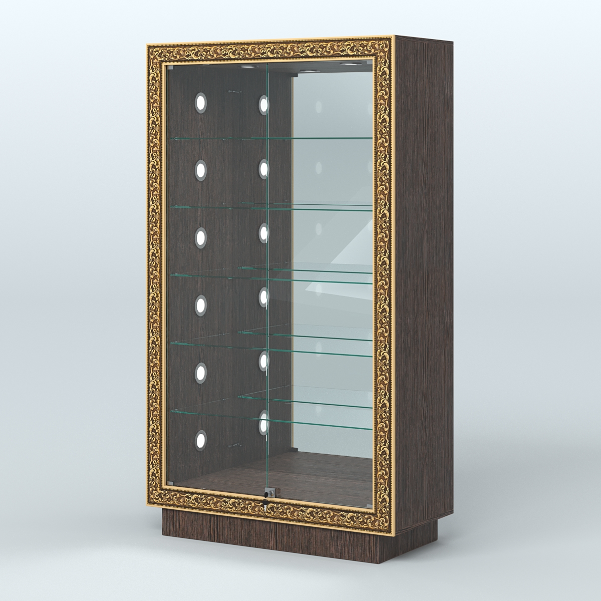 Низкая торговая витрина с декором НБА-507С Дуб Венге