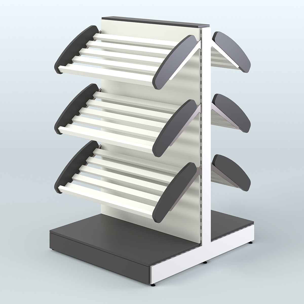 Стеллаж для хлеба и выпечки островной низкий СХОН-01 Черный и Белый