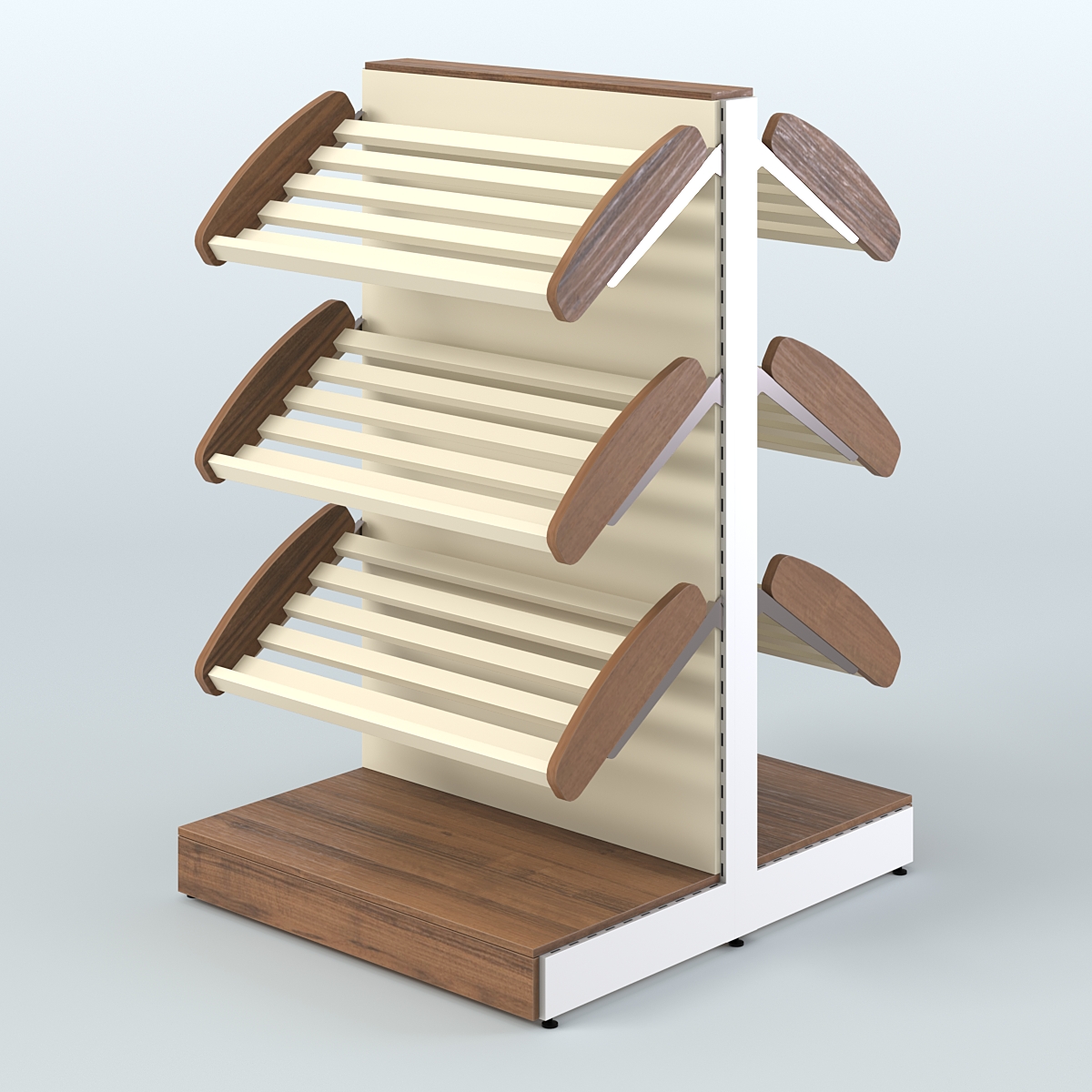 Стеллаж для хлеба и выпечки островной низкий СХОН-01 Орех + Крем Вайс