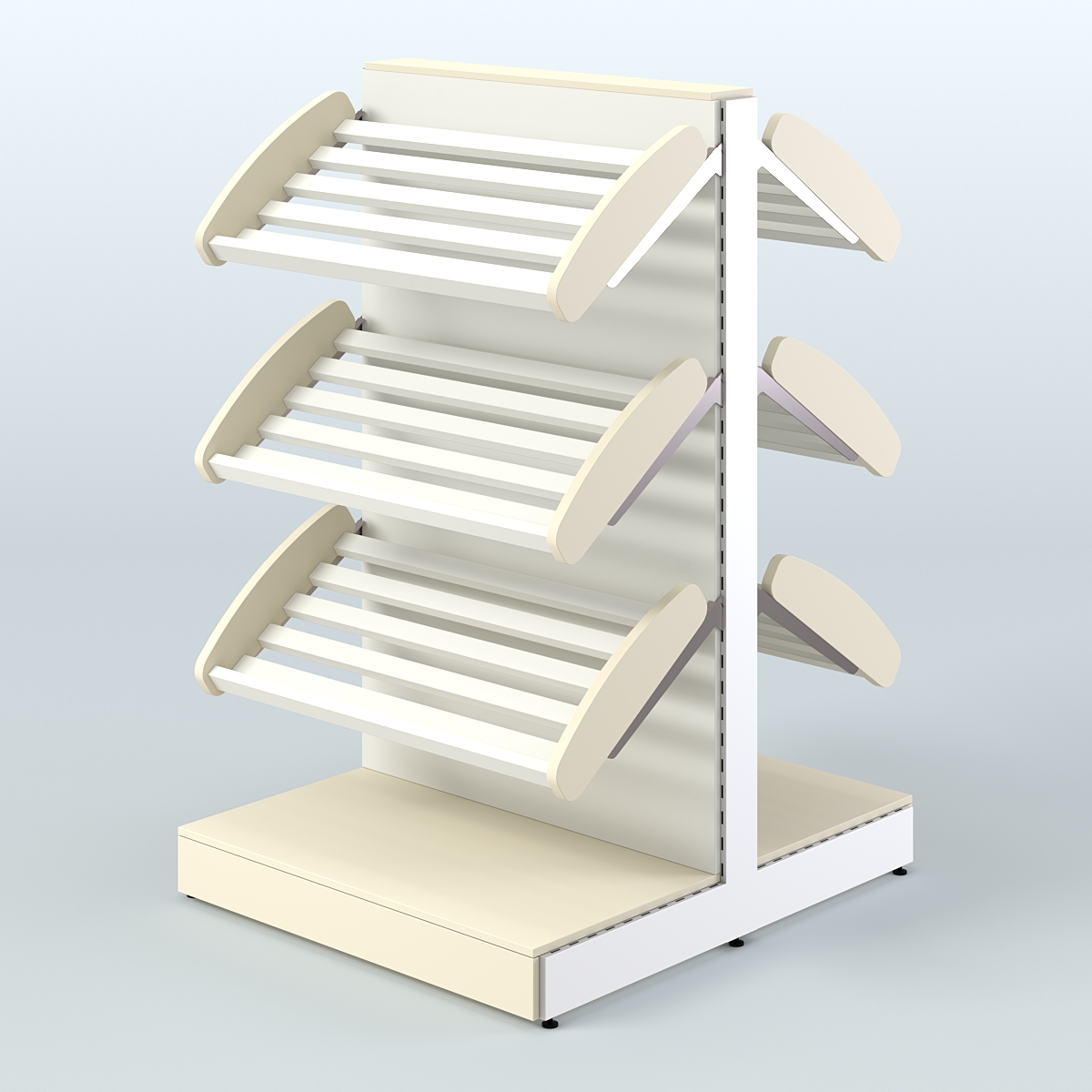 Стеллаж для хлеба и выпечки островной низкий СХОН-01 Крем Вайс + Белый