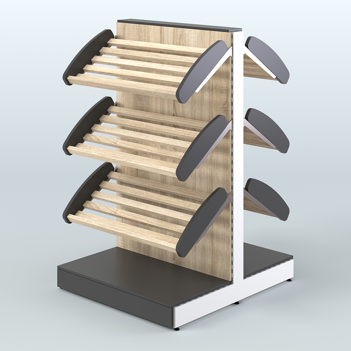 Стеллаж для хлеба и выпечки островной низкий СХОН-01 Черный + Дуб Сонома