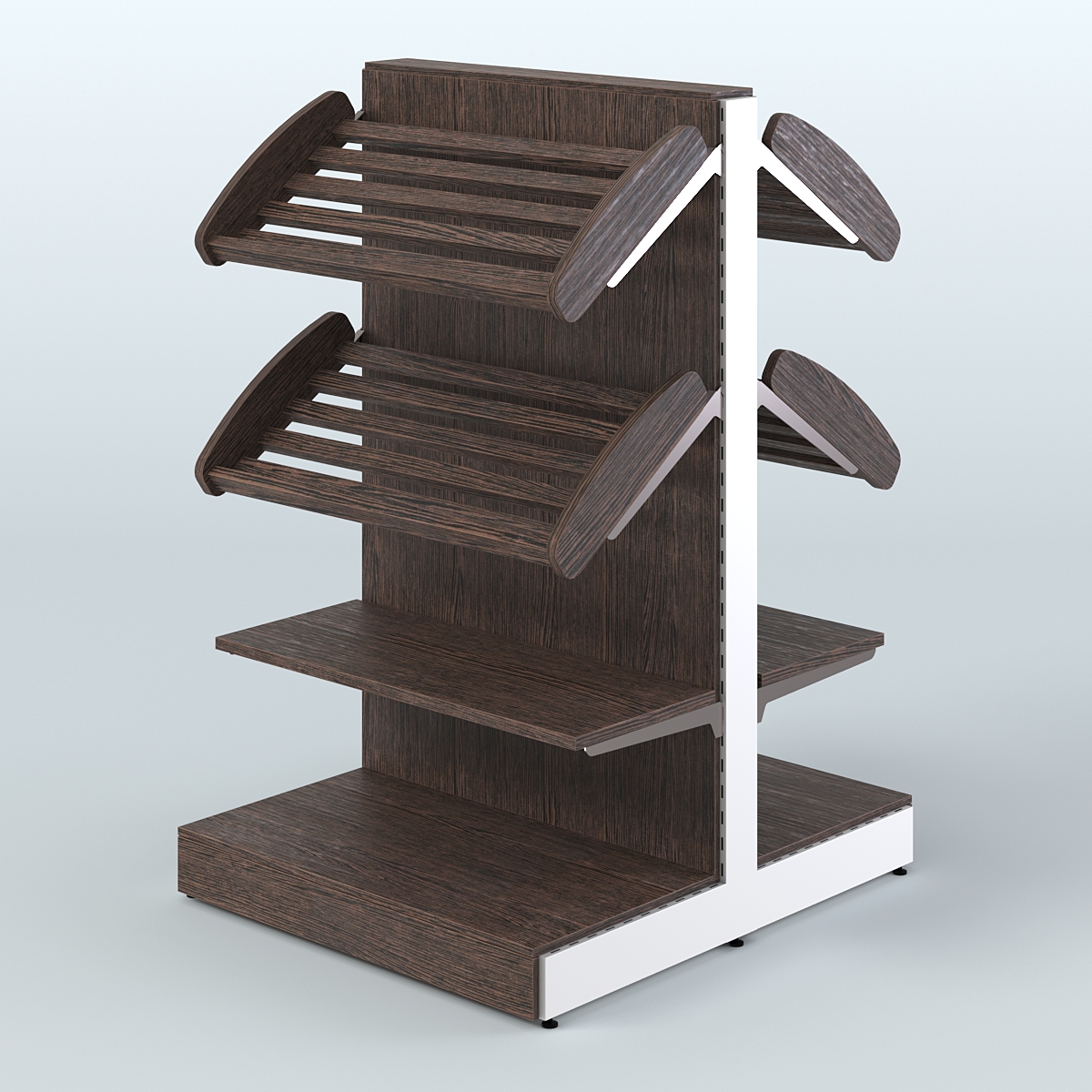 Низкий островной широкий стеллаж для хлеба и выпечки СХОН-02 Дуб Венге