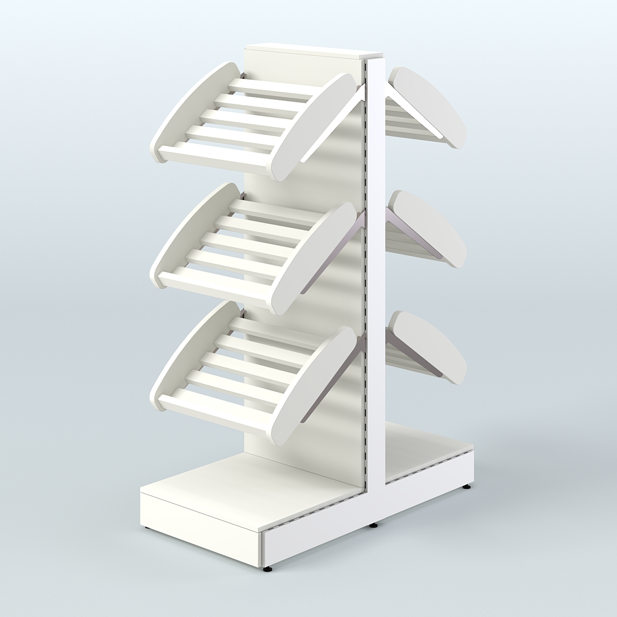 Низкий островной стеллаж с наклонными полками для хлеба и выпечки СХОН-03 Белый