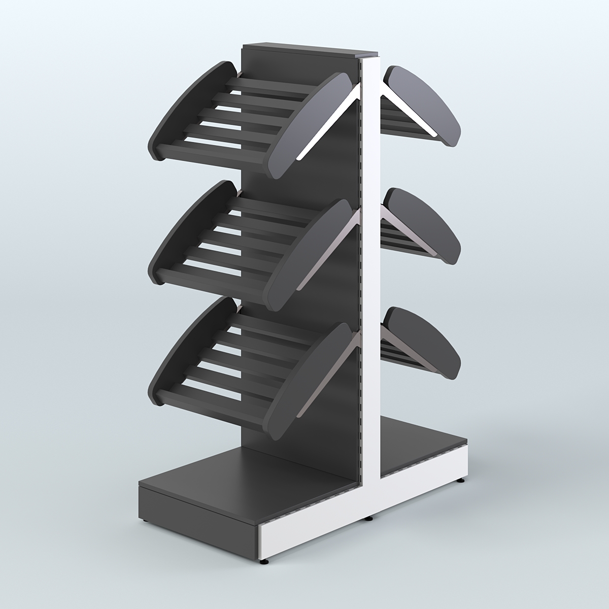 Низкий островной стеллаж с наклонными полками для хлеба и выпечки СХОН-03 Черный