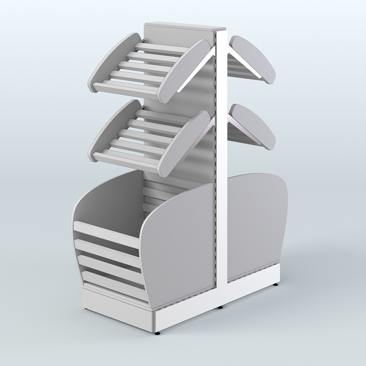 Низкий островной стеллаж малый для хлеба и выпечки СХОН-07 Серый