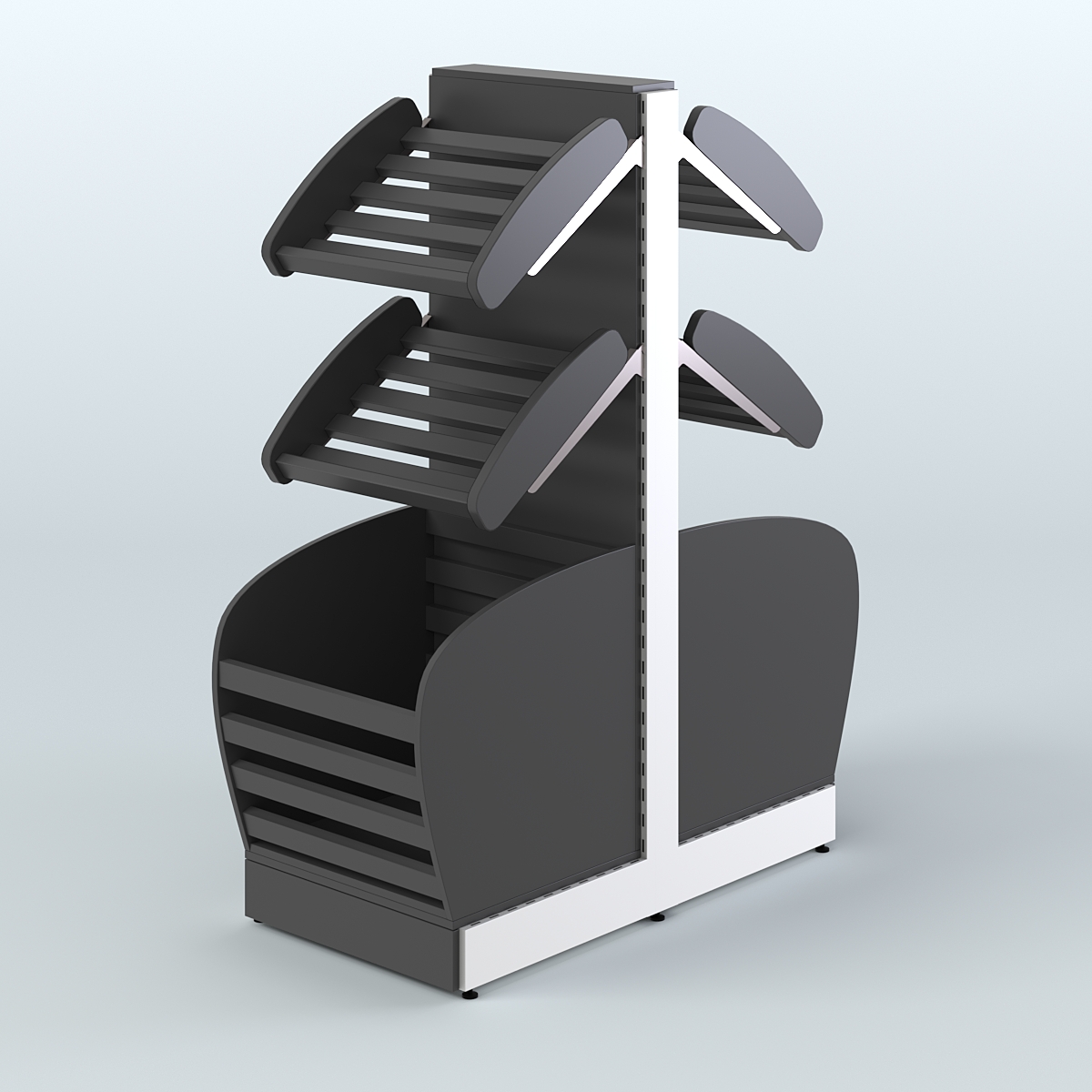 Низкий островной стеллаж малый для хлеба и выпечки СХОН-07 Черный