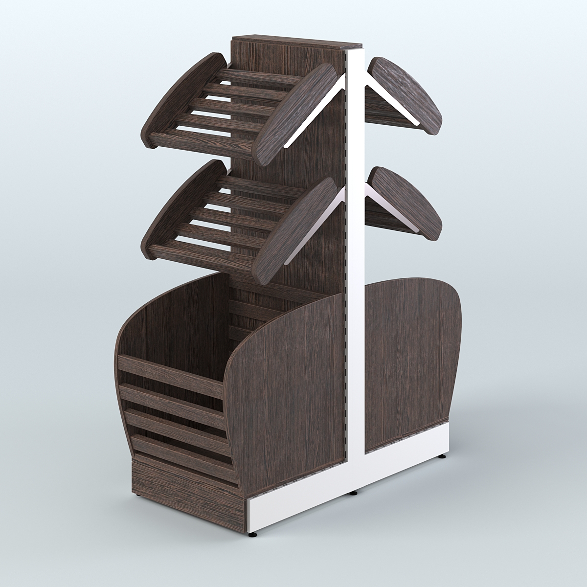 Низкий островной стеллаж малый для хлеба и выпечки СХОН-07 Дуб Венге