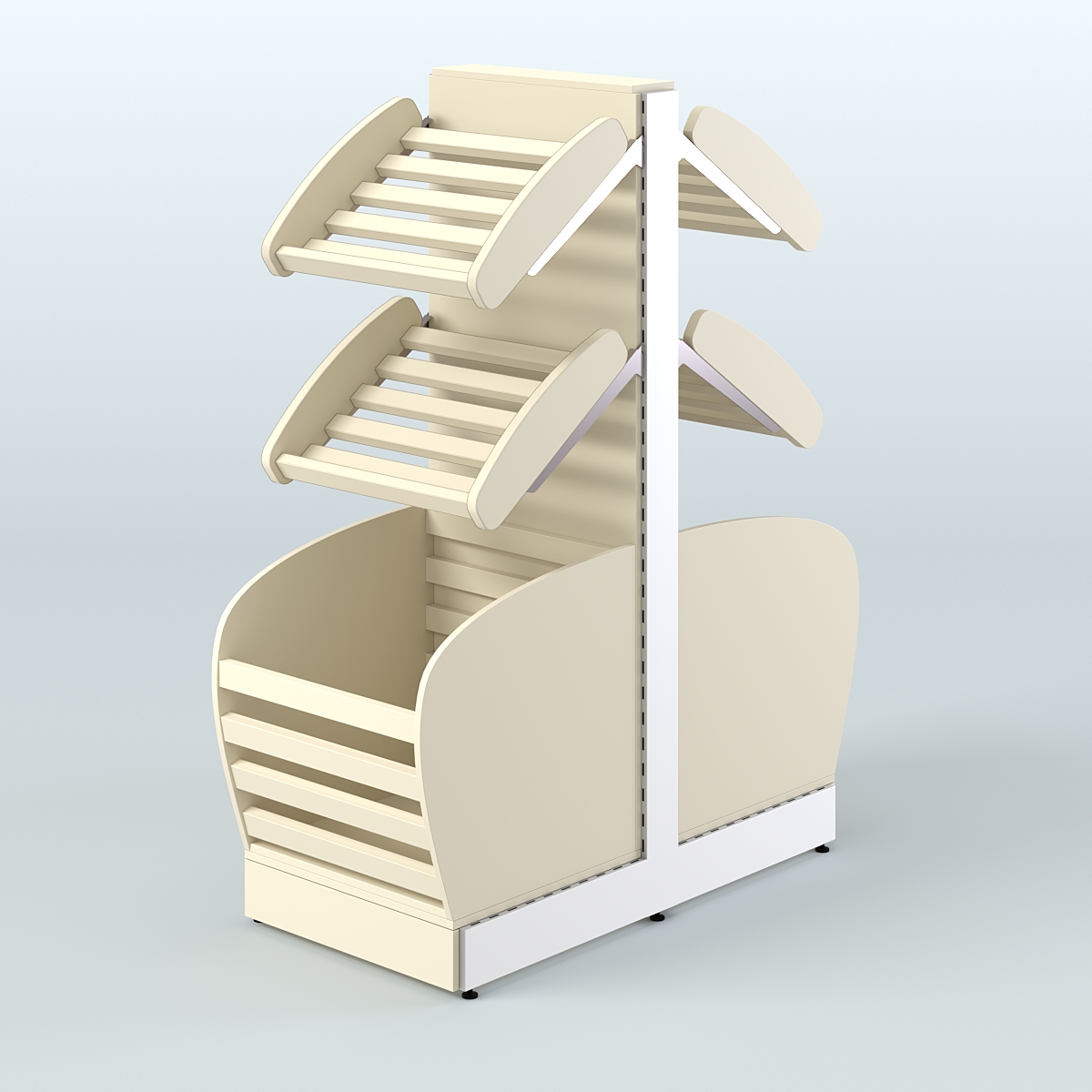Низкий островной стеллаж малый для хлеба и выпечки СХОН-07 Крем Вайс
